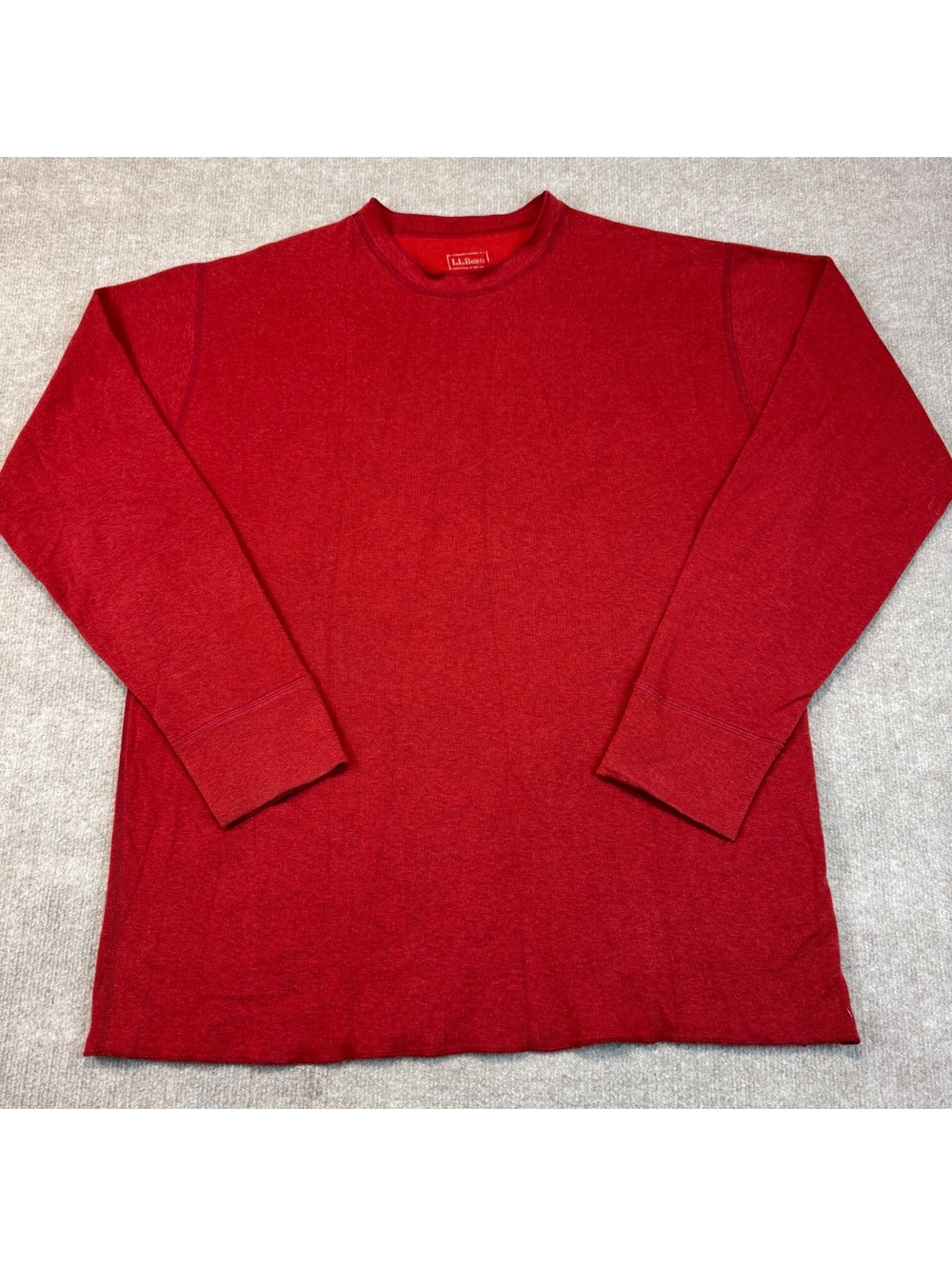 L.L. Bean Dual Layer Wool Blend Long Sleeve Thermal Under Shirt Mens XL Red